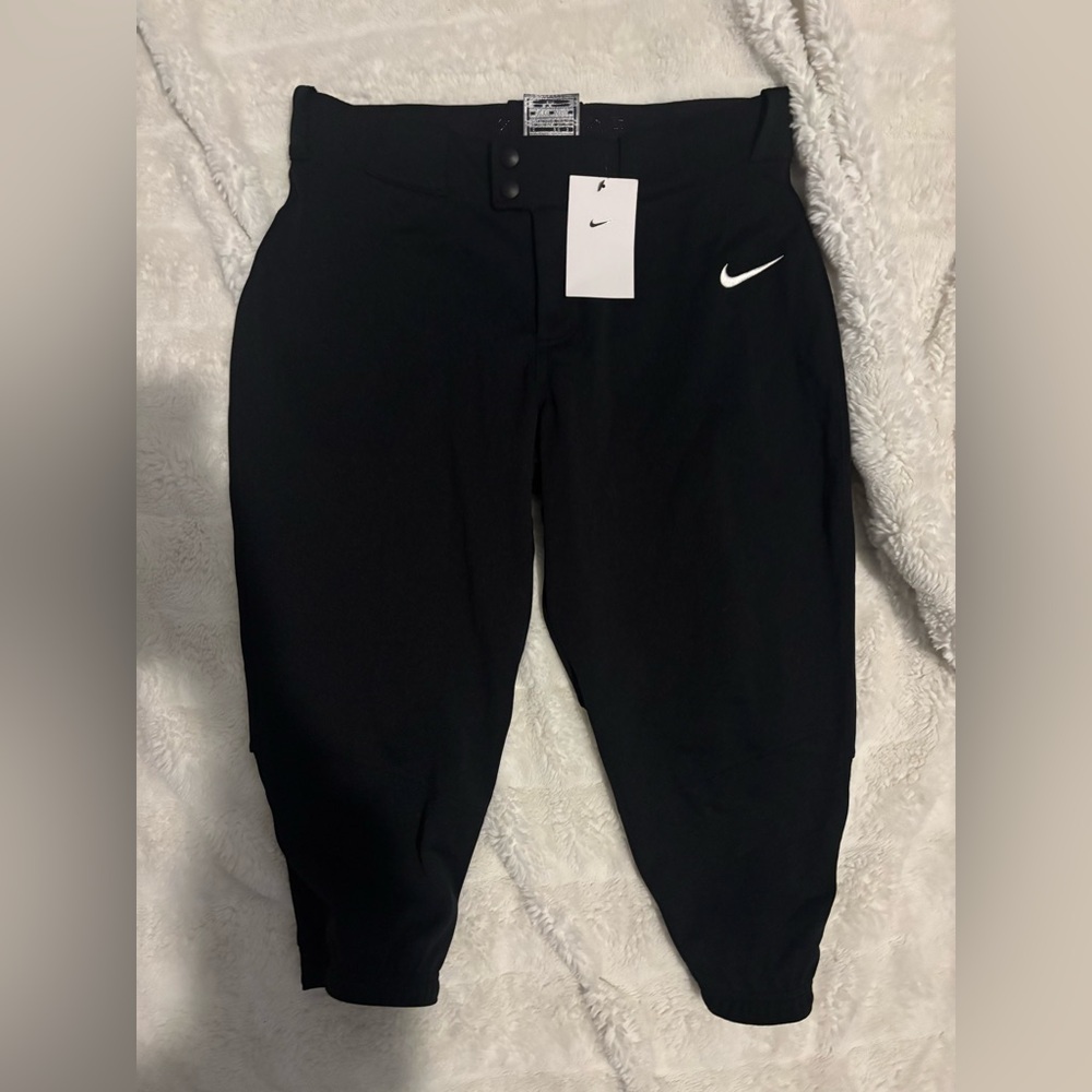 Nike Kids Black Leggings with White Swoosh